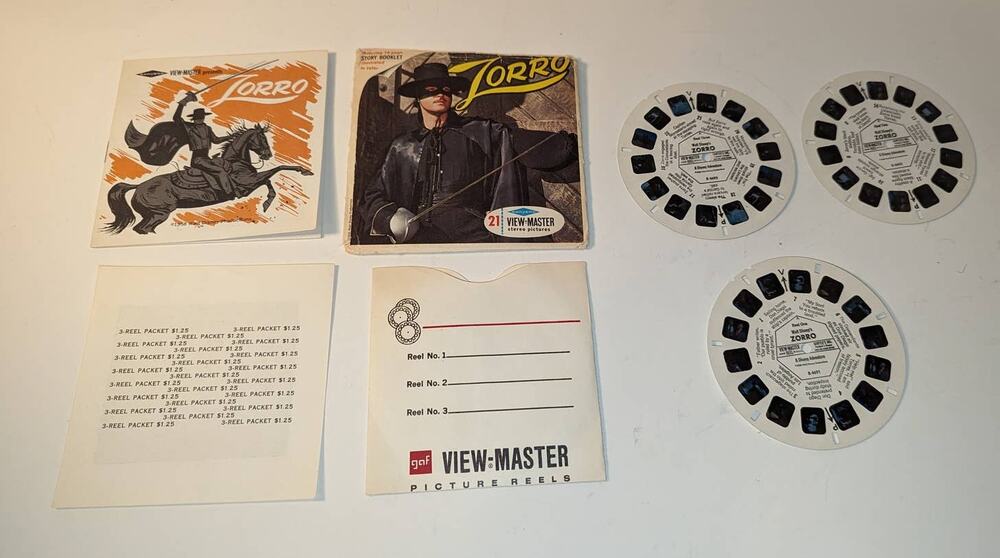 Vintage 1958 Walt Disney's Zorro View Master Packet #B-469 Complete Ex Cond.